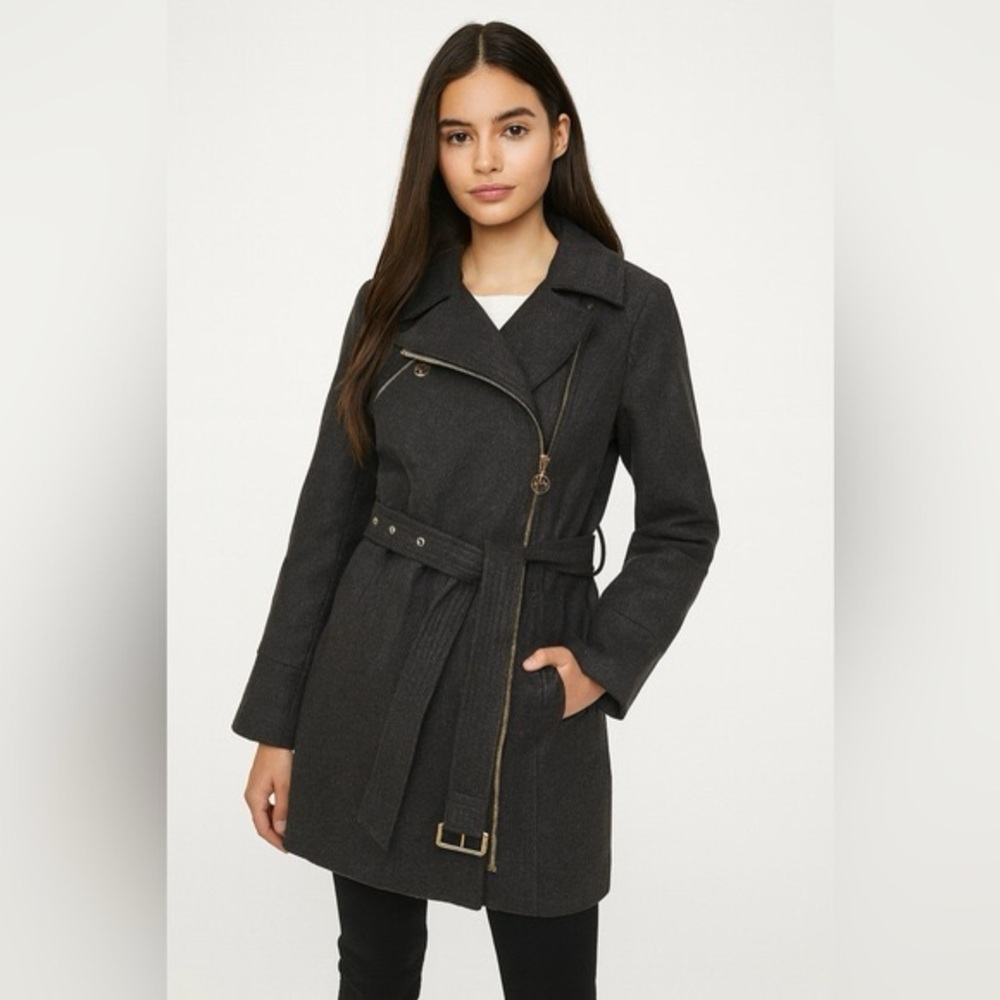 Michael Kors Asymetrical Wool Trench Coat
